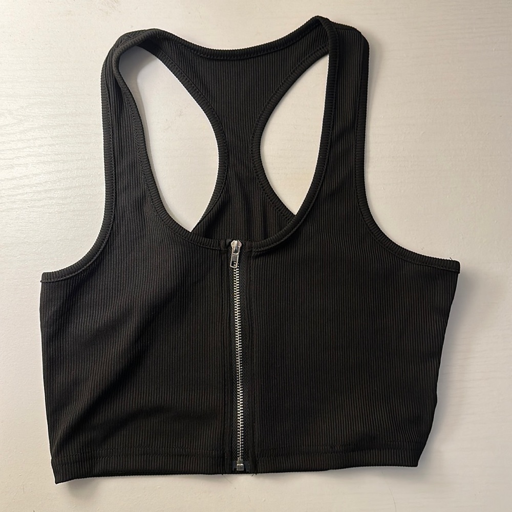 SHEIN zip up crop top size small
